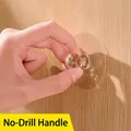 Self-adhesive crystal knob handle with faceted resin design for drill-free furniture upgrade - Crystal Handle Sticker Hook