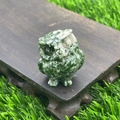3.5cm green and white spotted natural stone owl figurine decorative sculpture - Green Spot Jasper