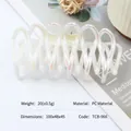 Iridescent mermaid pink pearl jelly hair claw clip in a large size for women - Pearly White-TCB-966