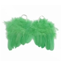 Vibrant green feather wings costume for infants with comfortable white elastic straps - Green