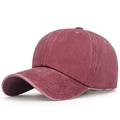 Cappellino da baseball classico in cotone lavato bordeaux con trama vintage e visiera curva - Regolabile / Borgogna