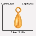 Polished gold stainless steel teardrop pendant measuring 1.0cm by 0.4cm for DIY jewelry - S2012-Gold