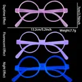 Neon-Partybrille in Pink, Lila und Blau mit dreifachem Lichteffekt für Events - Rund / Lila