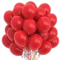 Bunch of 10-inch thick matte red latex balloons for wedding and party decorations - Red