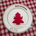 Rose red velvet Christmas tree ornament measuring 8x9cm for holiday DIY decorations - Christmas Tree A-08 (Rose Red)