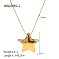 Polished 18K gold plated stainless steel star pendant necklace with adjustable chain length - Star Pendant Necklace (JDN2306012) / Gold