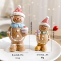 Resin gingerbread man Christmas ornaments with scarf and glitter finish set of two - Large Ginger Man Cake + Small Ginger Man Candy