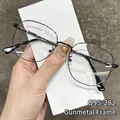 Occhiali classici in metallo gunmetal modello G95-282 con montatura grande per uomo e donna - Canna di Fucile