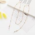 Golden multi-purpose eyewear chain with small round beads and lobster clasps - Fine Gold Chain with Beads (2)