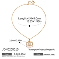 Dettaglio del ciondolo malocchio in acciaio dorato 18K con zircone e piccole perle - Stile Perla Malocchio (JDN0208010)