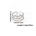 Silver multi-layer fishtail ring with beaded texture and 1.1cm height dimensions - Tyr0448 / Adjustable Open