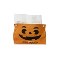 Halloween pumpkin tissue box cover in orange felt with Happy Halloween print - Orange Ghost Pumpkin