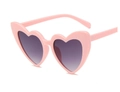Chic pink heart-shaped sunglasses with glitter frame and grey gradient lenses for women - Pink Frame Gradient Grey Lens