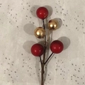 Red and gold decorative berry picks for wedding candy boxes and floral arrangements - Red and Gold