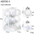Christmas color ball set of 12 with white patterns and iridescent filling in a clear box - White Cracked Pattern Mesh Color Strip