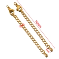 70 mm goldene Edelstahl-Verlängerungskette mit Karabiner und Wassertropfen-Anhänger - Tropfenform / Gold