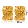 Pair of golden geometric textured metal pendants measuring 28mm by 21mm - Style 8-Vintage Ripple (4.1g)