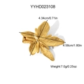 Pinza para el pelo de orquídea dorada con textura detallada y medidas visibles - Forma de Orquídea (YYHD023108)