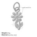 Silver stainless steel flower clover pendant 18.1mm size with 0.9g lightweight design - PJ1975S Hollow Flower-Silver