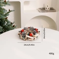 Christmas candle holder ring with pine cones, red berries and glass cup, 24cm diameter - Candle Holders