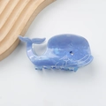 Blue ocean-themed whale hair claw clip with marble texture and rhinestone eye detail - D7-1-8 Gradient Blue Whale