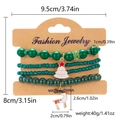 Christmas beaded bracelet set with green acrylic beads, reindeer and tree charms - Christmas Combo Style (BR24Y0436-3)