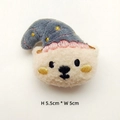 Detail of plush bear accessory with embroidery showing dimensions 5.5cm height by 5cm width - DIY Style (Back Opening) / Sleeping Hat Bear