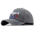 Berretto da baseball in cotone lavato grigio con ricamo Player 75 e finiture vintage - Regolabile / Grigio Lavato