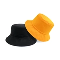 Classic reversible bucket hat in black and bright yellow cotton for sun protection - Outer Orange Inner Black