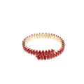 Elegante bracciale dorato con doppia fila di cristalli rossi rubino taglio marquise - Bracciale Colore Oro / Rosa Rosso Oro
