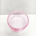 Contenitore rotondo in plastica trasparente con coperchio rosa per organizzazione - Rotondo / Rosa