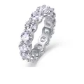 Eternity Moissanite ring in 925 sterling silver with brilliant cut stones in prong setting - US Size 9 / 5.0mm Moissanite (R13531)