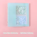 Mint green translucent binder for stickers with blue elastic band, holds 100 cards - Detachable Loose-leaf (25 Sheets) / Mint Green
