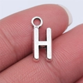 Silver-plated letter H alloy pendant charm for DIY jewelry making and crafting - Letter H (B15661) / Antique Silver