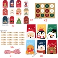 Detaillierte Set-Komponenten der Weihnachts-Geschenktüten mit Anhängern, Aufklebern und Seilen - 620 Set + 588 Anhänger + Rot-weißes Seil (24 Sets/Pack)
