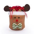 Christmas reindeer gift bag with plush collar and red drawstring for candy packaging - Elk
