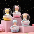Cartoon angel unicorn crystal ball set with macaron cake bases and rainbow accents - 2553# (lights + Snowflakes)