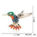 Golden hummingbird brooch with colorful enamel finish, size 4.7cm by 3.0cm - Colorful Enamel Hummingbird Brooch
