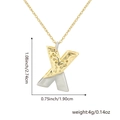Detailed size and weight specs for letter X two-tone hip hop necklace pendant - Two-tone X