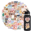 Waterproof cartoon bear graffiti stickers for decorating suitcases and laptops - 102Pcs Cartoon Korean Bear
