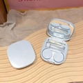 Portable light blue contact lens case set with built-in mirror and full accessories - Blue
