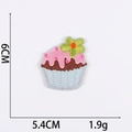 Detailed cupcake embroidery patch showing dimensions 6cm x 5.4cm and weight 1.9g - No.8-Cupcake