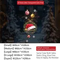 Pegatina estática navideña para ventana con gorro de Papá Noel y copos impresión UV - Pequeño (40x100cm) / Estilo SDHZUV-14B