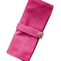 Estuche para relojes en lona rosa con cierre de botón a presión en bronce vintage - 5 Ranuras / Rosa rojo