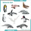 10-piece Antarctic animal figurine set including penguins and whales, 84g total weight - Antarctic Animals Set BL-1207