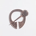 Vintage bronze Viking brooch with Celtic knot design for cloaks and cardigans - D-180 Antique Red Copper