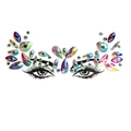 Colorful iridescent crystal face jewels for music festivals with multi-size rhinestones - HF-054 Iridescent Multi