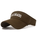 Σκούρο καφέ καπέλο visor με κέντημα Colorado, ιδανικό για αλογοουρές και αθλήματα τένις - Ρυθμιζόμενο / Καφέ