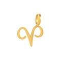 Collana con ciondolo Ariete minimalista in acciaio al titanio dorato da donna su sfondo bianco - Ariete - Oro