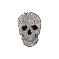 Silver cat skull enamel pin featuring a unique stack of various feline poses - Cat Stack Skull Silver
